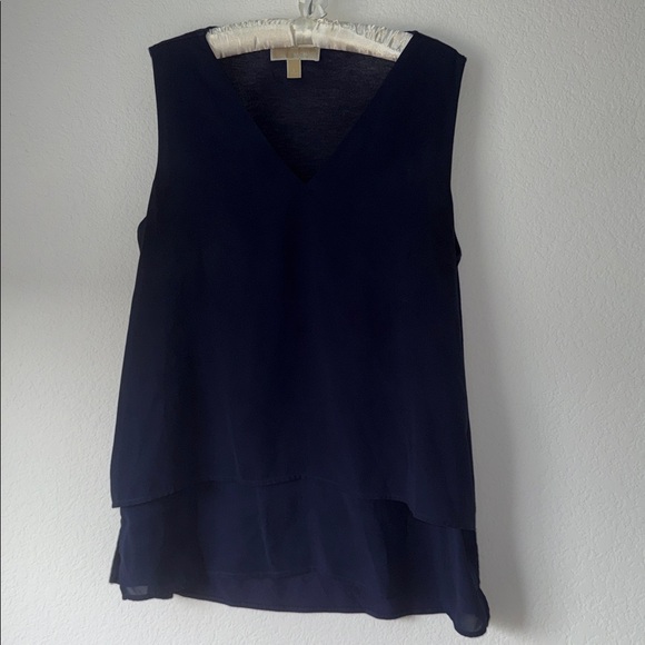 Michael Kors Deep Blue V-Neck Top - Picture 1 of 11